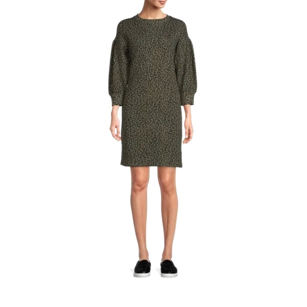 Time and Tru leopard print sweatshirt dress